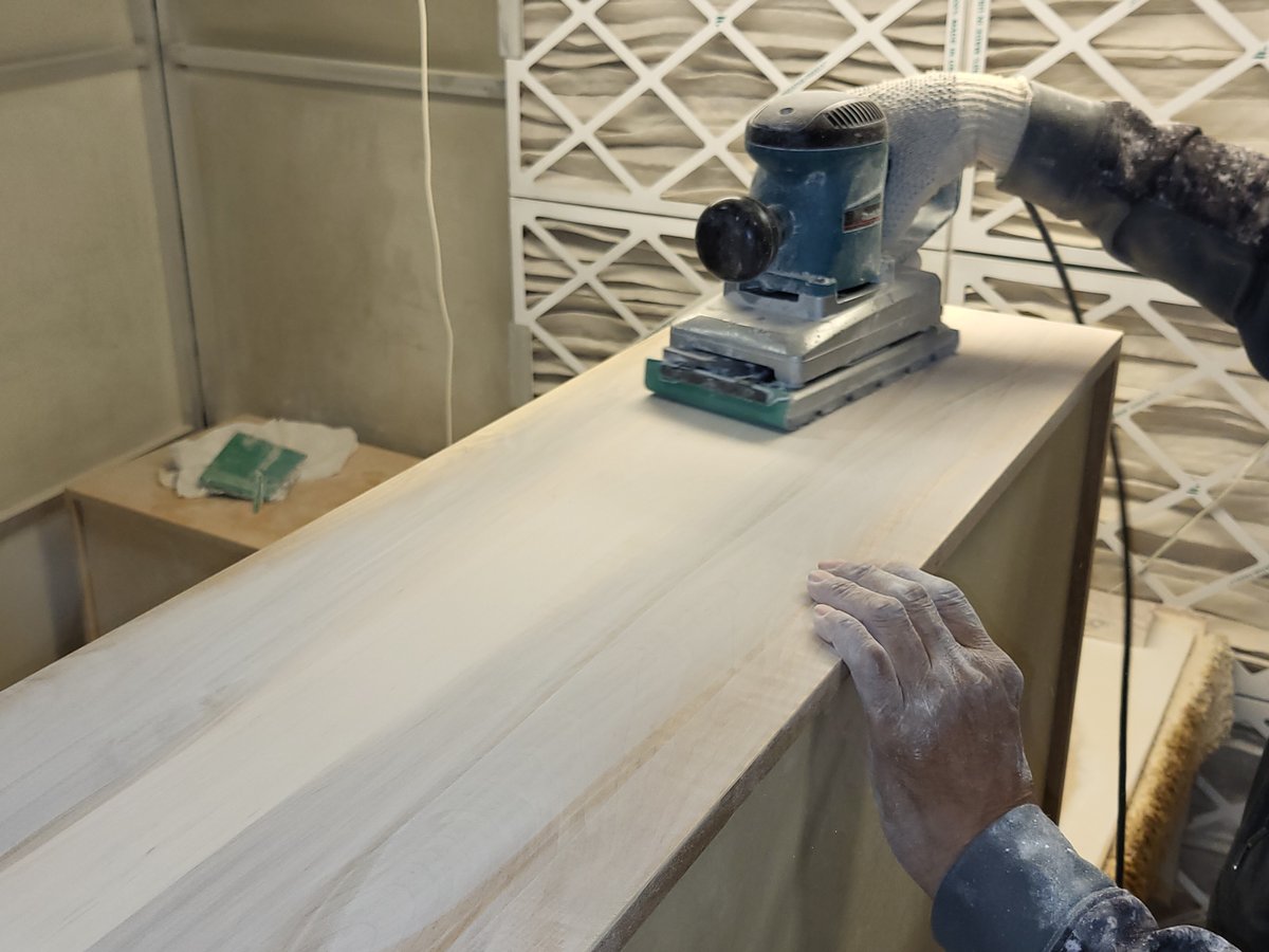 Wood being sanded